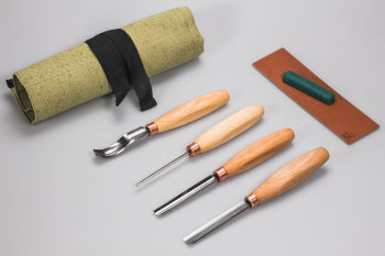 Beavercraft Gouge Wood Carving Tool Set 4 tools with honing